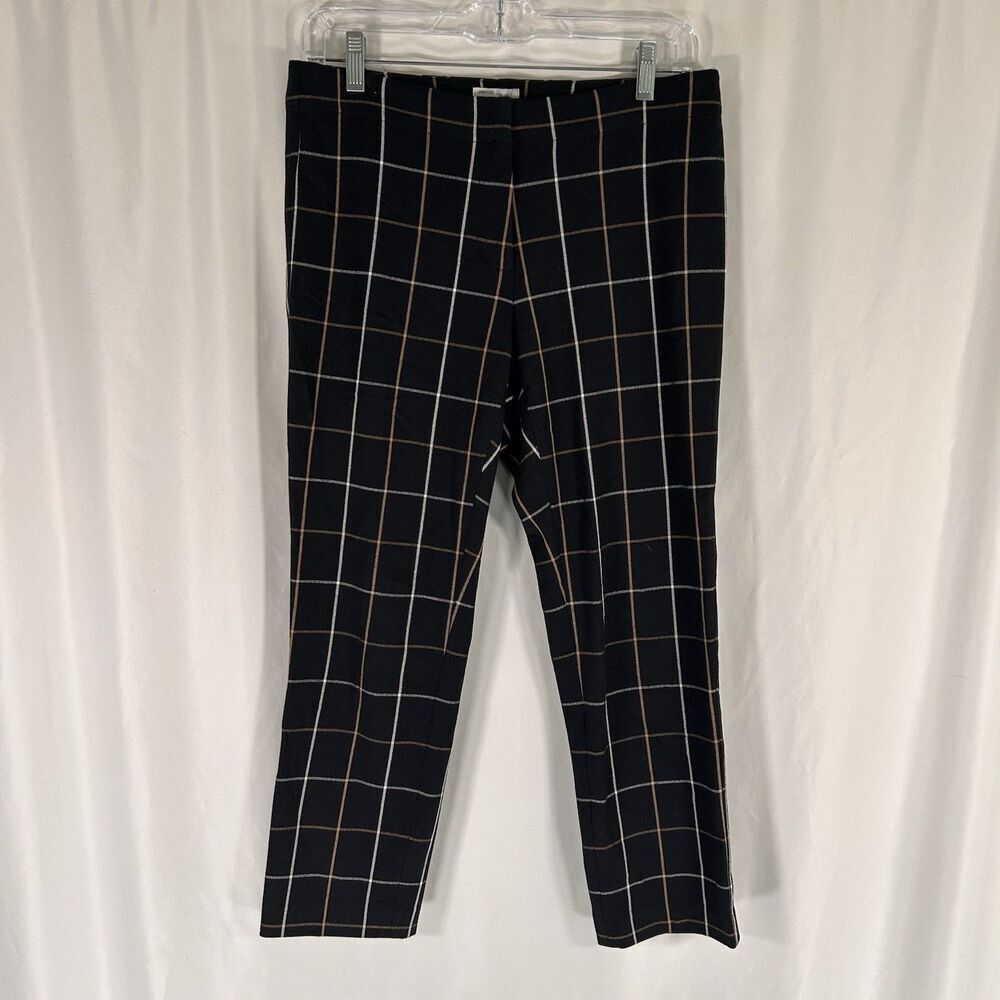 J Jill Pants Womens 6 Petite Black Plaid Premium Bistretch Low Rise Rear Pockets